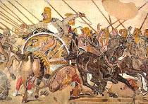 Mosaico - Battaglia di Isso  - Particolare della vittoria di Alessandro Magno su Dario